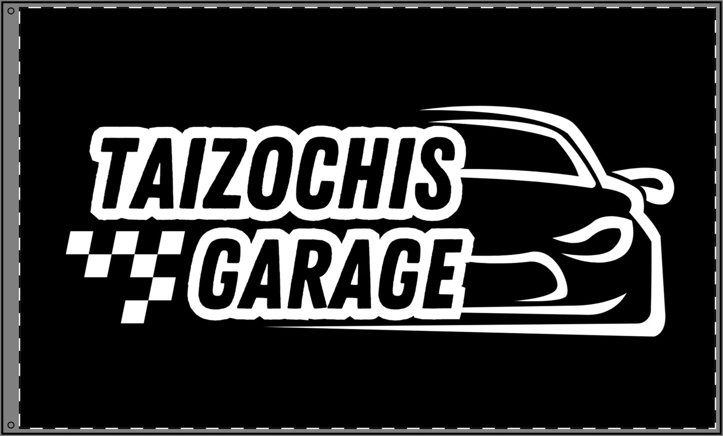 Black Double Sided Flag Taizochis Garage Flag