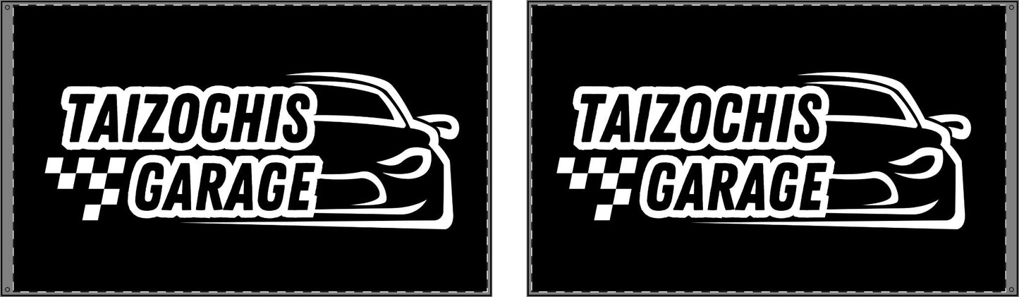 Black Double Sided Flag Taizochis Garage Flag