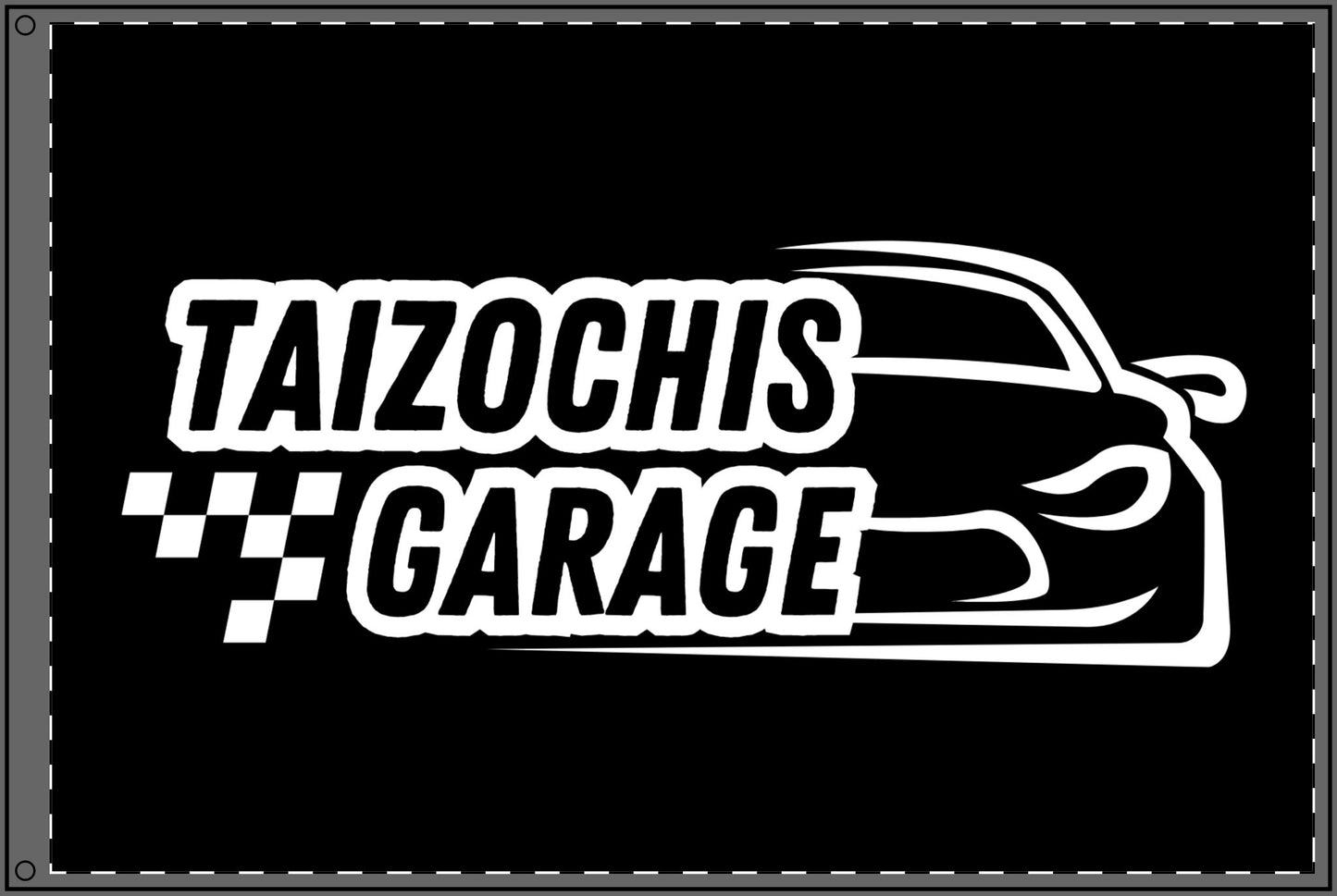 Black Double Sided Flag Taizochis Garage Flag