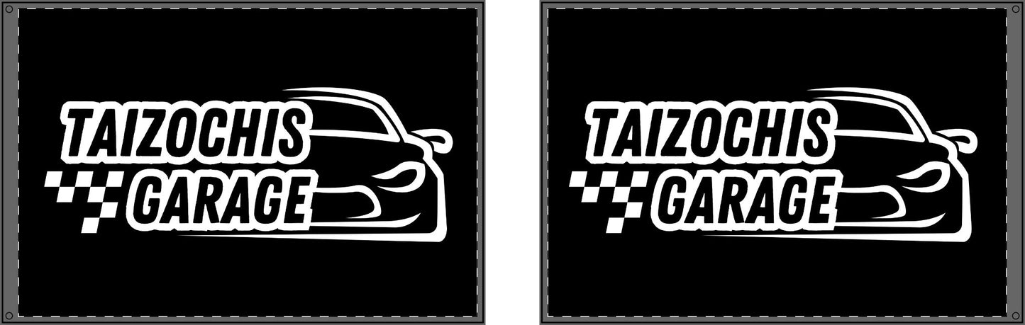 Black Double Sided Flag Taizochis Garage Flag
