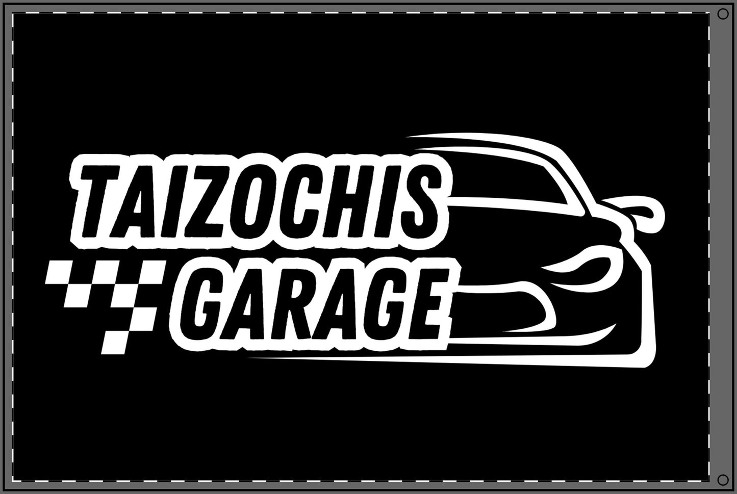 Black Double Sided Flag Taizochis Garage Flag