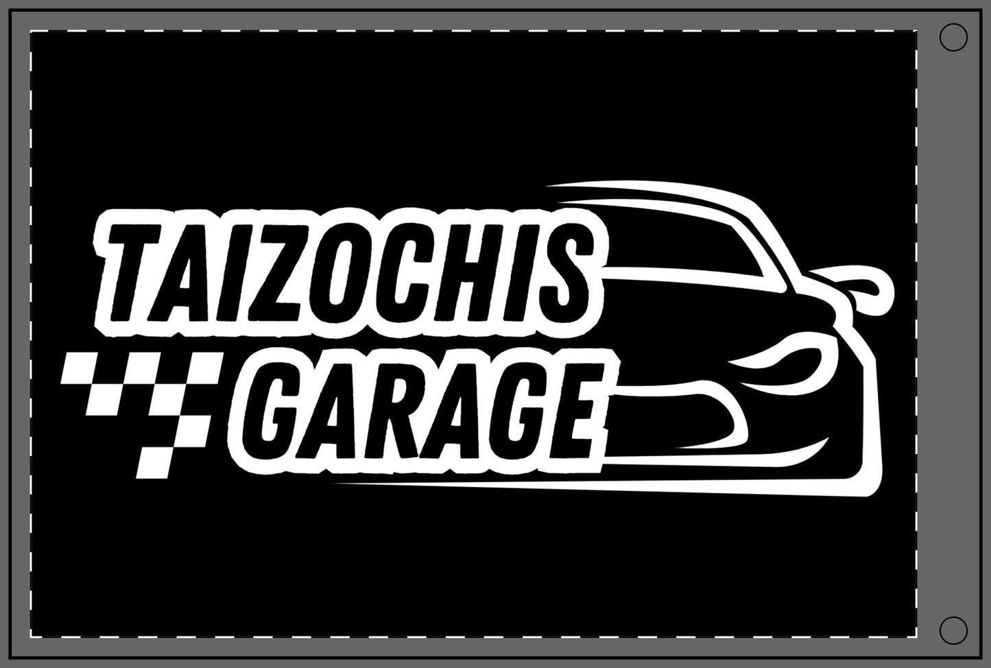 Black Double Sided Flag Taizochis Garage Flag