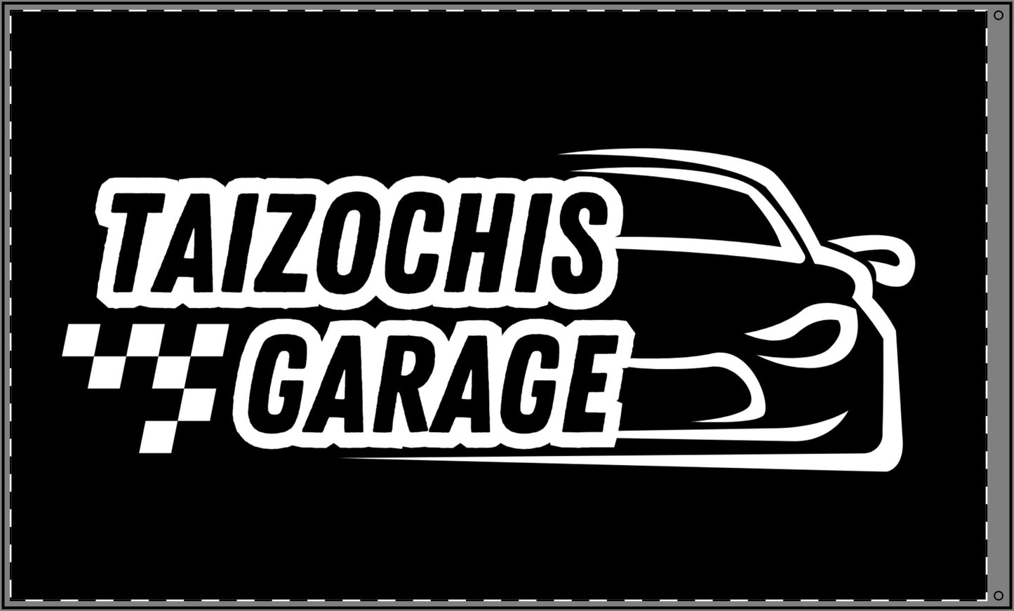 Black Double Sided Flag Taizochis Garage Flag